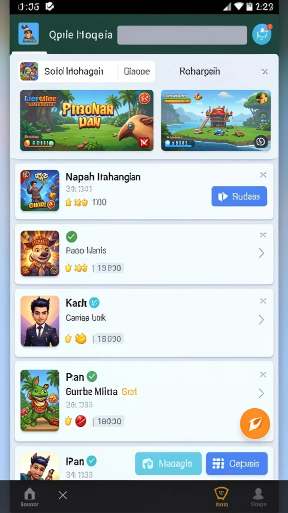 Tampilan menu awal yang menarik dan mudah dinavigasi.