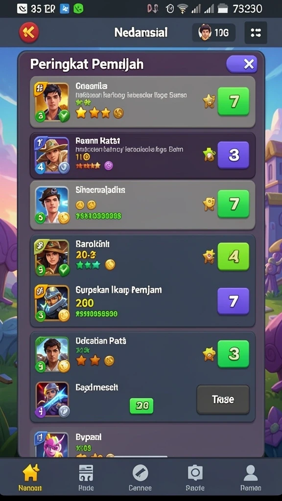 Karakter yang beragam dengan kemampuan unik.