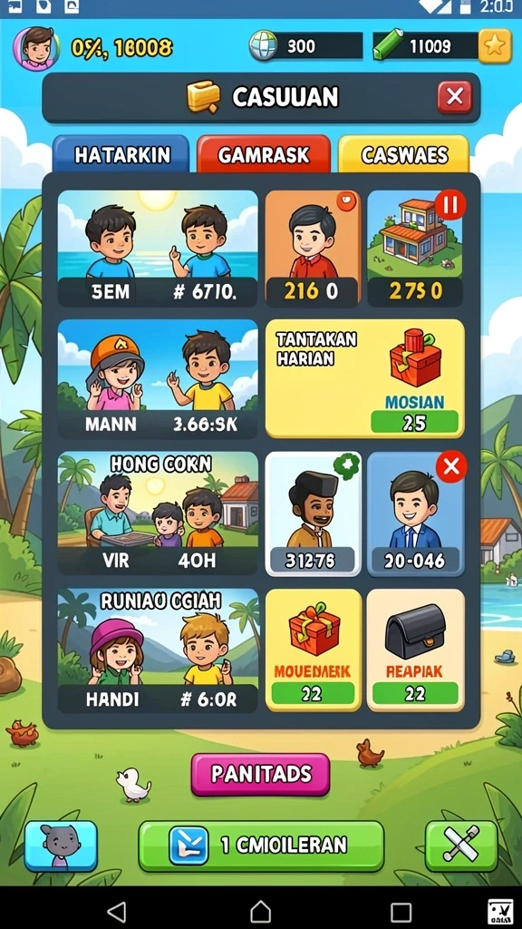 Karakter yang dapat dikustomisasi dengan berbagai pilihan.
