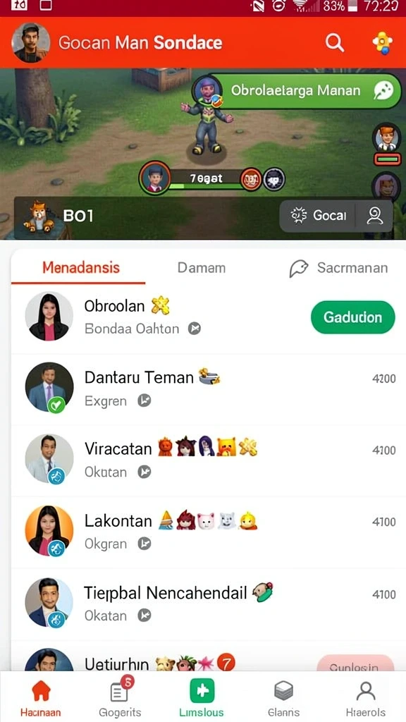 Lingkungan permainan yang hidup dan detail.