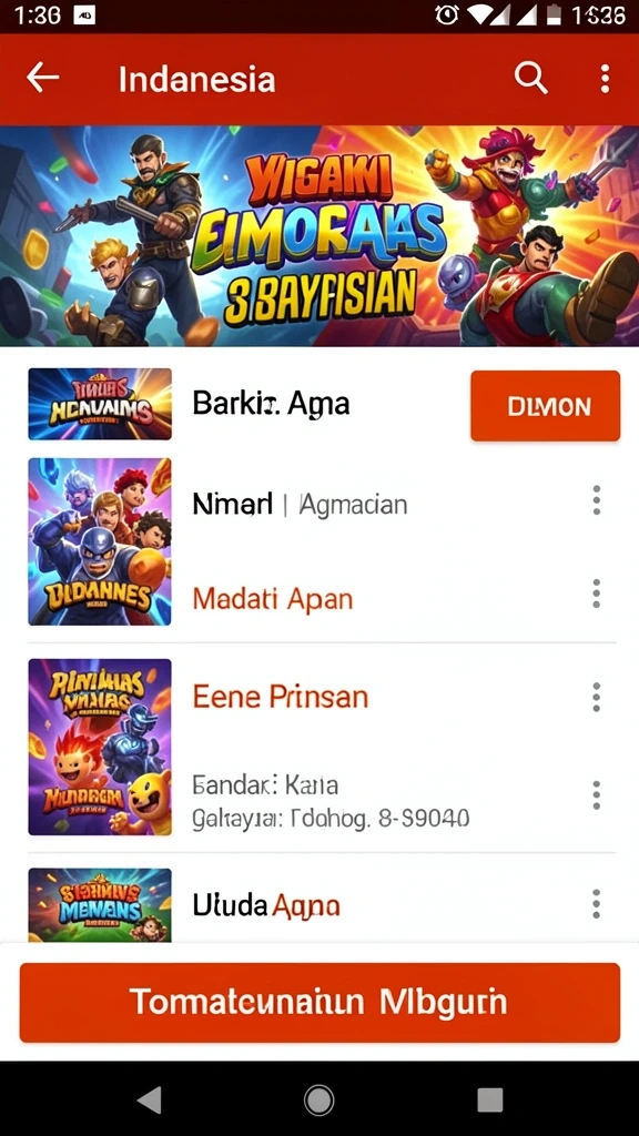 Tangkapan layar menunjukkan fitur unggulan dengan hadiah menarik.